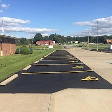 Sealcoat and re stripe project in Excelsior Springs, MO 3