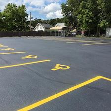 Sealcoating & Striping on Parking lot at First Baptist Church in Kansas City, MO 1